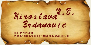 Miroslava Brdanović vizit kartica